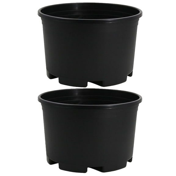 OATIPHO 2Pcs Large Black Plastic Planter Pots with Drainage for Garden Balcony and Home Planting
