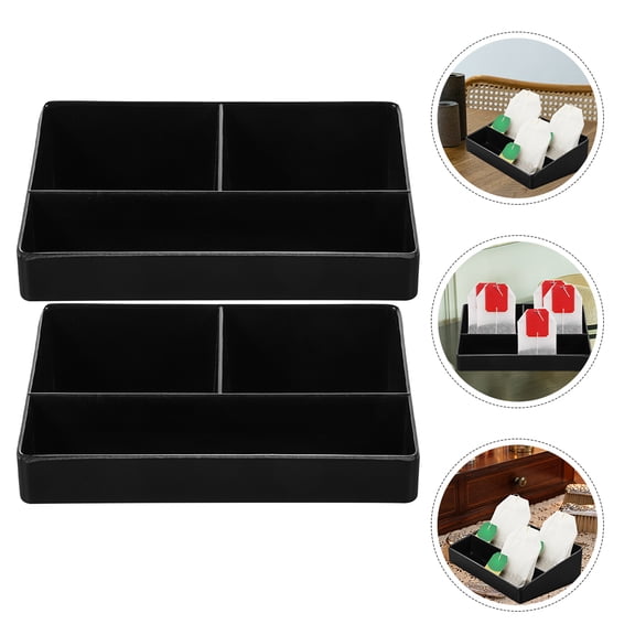 MUSEYA tea bag organizer tray Black 2Pcs