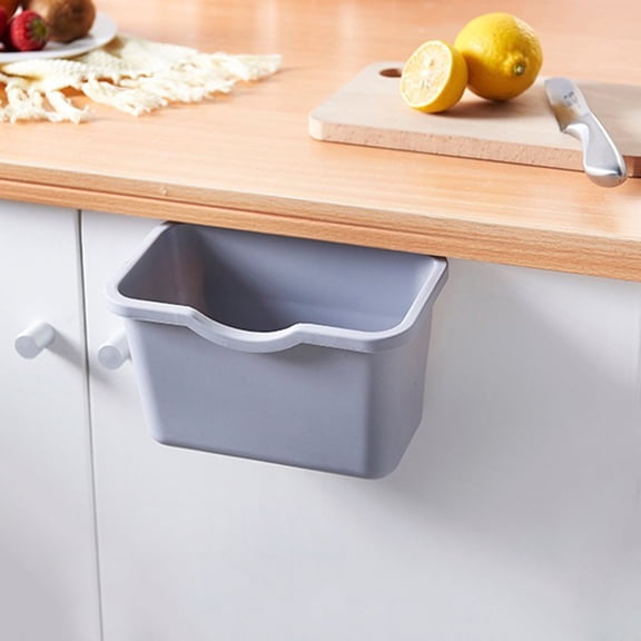 MUSEYA 2pcs Kitchen Storage Box Dark Grey Hanging Rubbish Solution