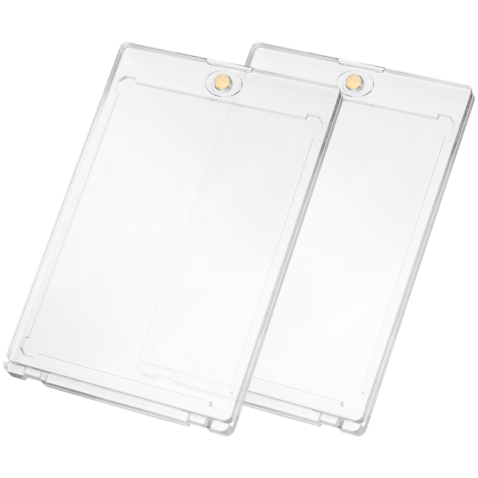 Oatipho 2Pcs Transparent Acrylic Magnetic Card Case Hard Protector for Trading Cards and Sports Cards