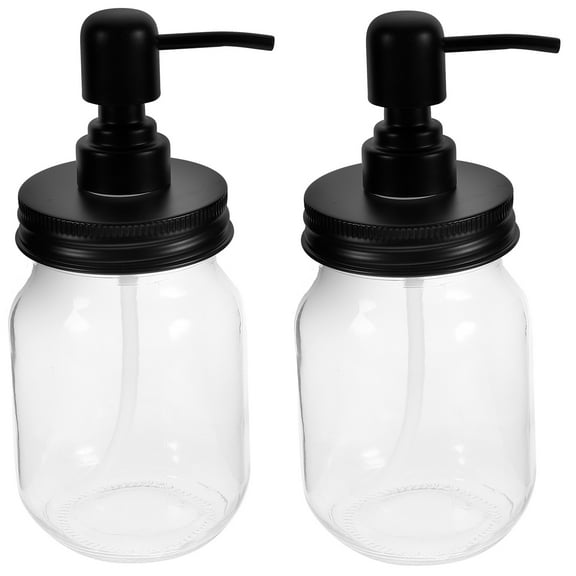 OATIPHO Honey Syrup Dispenser Jars, Assorted Color, Glass Stainless Steel, Transparent, Sturdy, 2Pcs