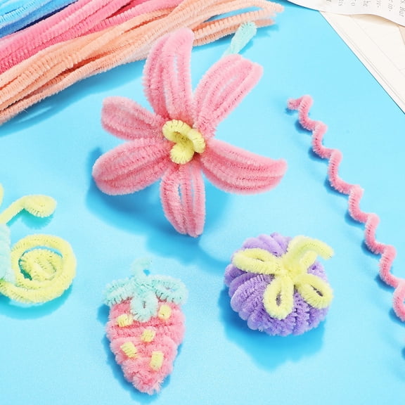 MUSEYA 300pcs Accessories Making Pipe Cleaners Twisted Rods Soft Material for Craft Supplies