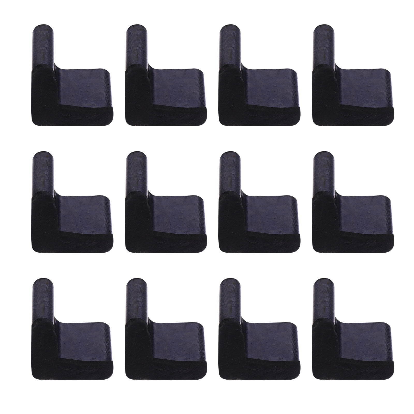 MUSEYA 30Pcs Black Rubber Furniture Angle Pads Wear Resistance for