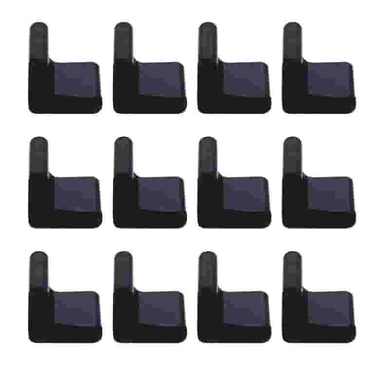 MUSEYA 30Pcs Black Rubber Furniture Angle Pads Wear Resistance for