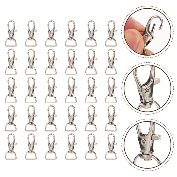 OATIPHO 30Pcs Zinc Alloy Swivel Clasp Clips with Metal Trigger Snap for Flexible Decoration Use