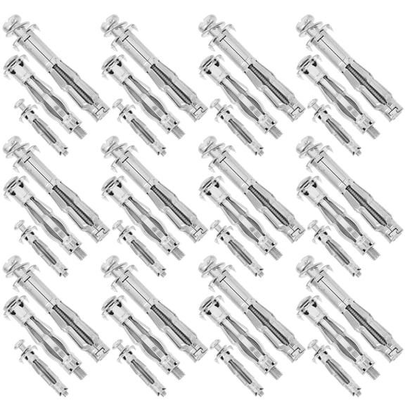 MUSEYA 30Pcs Heavy Duty Hollow Wall Anchors Silver Steel Bolts for Partition Walls