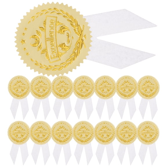 OATIPHO 36Set White Medal Stickers for Awards Decoration Party Prizes and Keepsakes with Elegant Design