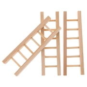 MUSEYA 3Pack Small Step Ladder Wood Beige Mini Ladder Doll House Accessories Role Playing