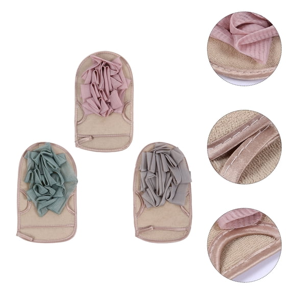 MUSEYA 3Pcs Exfoliating Mitt for Body Dust Removal for Bathing Accessories