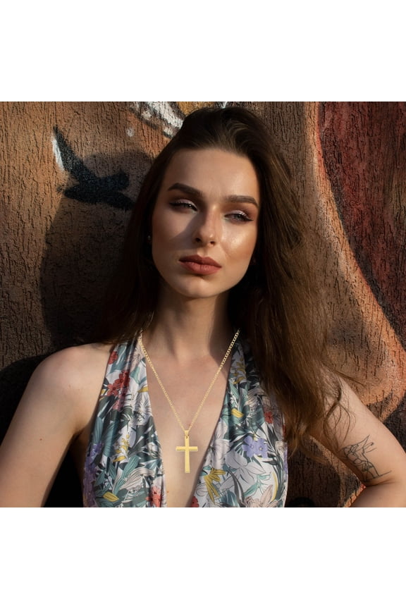 3Pcs Men's Necklace Cross Pendant Necklaces Fashion Decorative for Graduation Ceremony