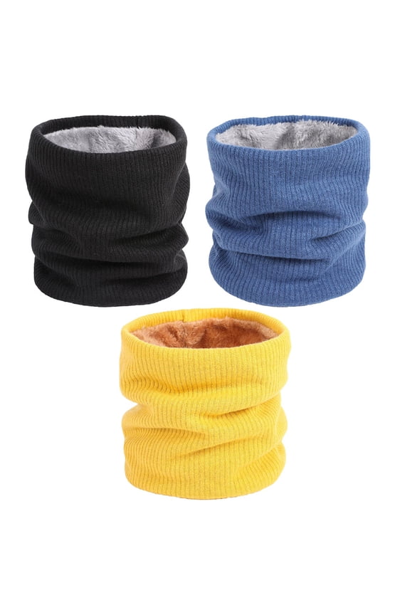3Pcs Running Scarf Outdoors Warm Neck Gaiters Soft Furry Solid Color