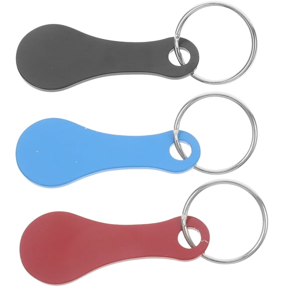 OATIPHO Portable Shopping Trolley Tokens Stainless Steel Assorted Color Keychain 3Pcs