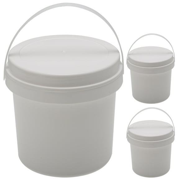 OATIPHO 3Pcs Food Storage Bucket White Leakproof Bucket With Lids For Toys