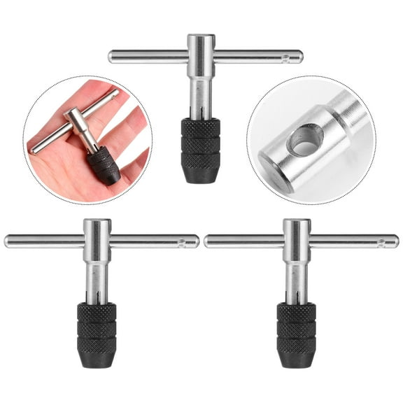 OATIPHO 3Pcs Adjustable Hand Tap Wrench Set with Detachable Bar for Furniture Bike Repair and Machinery