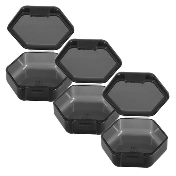 MUSEYA 3Pcs Travel Pill Container Black Plastic Pocket Pill Container Daily Use For Adults