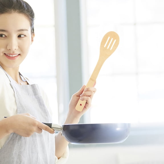 OATIPHO 3Pcs Bamboo Kitchen with Ergonomic Handle for Nonstick Cookware Protection