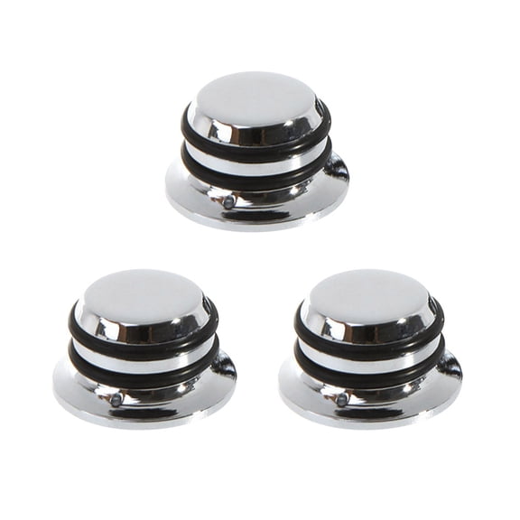 OATIPHO 3Pcs Plated Silver Metal Volume Control Knob with Rubber Rings for Guitar Replacement