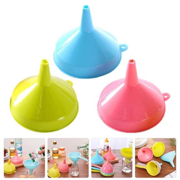 OATIPHO 3Pcs Wide Mouth Kitchen Funnels Practical Liquid Funnels for Filling Bottles Jars and Flasks