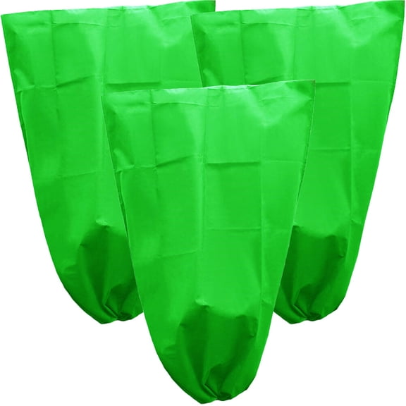 OATIPHO 3Pcs Garden Plant Cover Green Non Woven Protective Bag with Adjustable Drawstring for Winter
