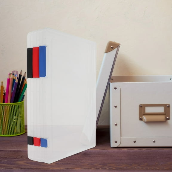 MUSEYA 3Pcs Assorted Color A4 Document Boxes Stackable Plastic File Organizers