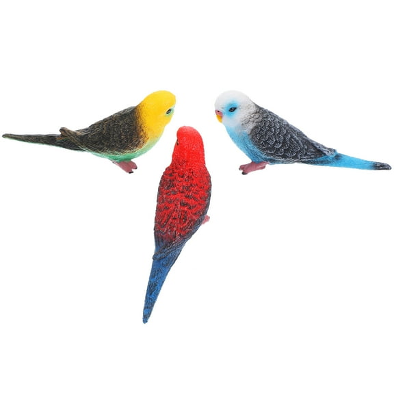 OATIPHO Simulation Parrot Adorn Artificial Bird Statue Red 3Pcs