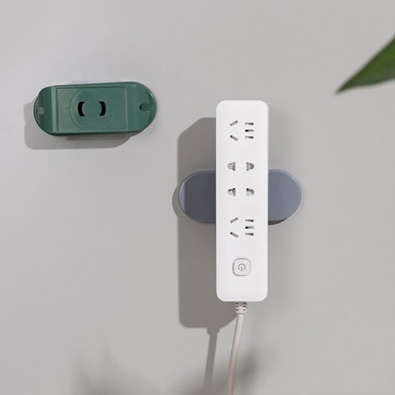 OATIPHO 3Pcs Plastic Socket Holders Self Adhesive Wall Mounted Cable Organizer