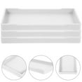 thumbnail image 1 of MUSEYA 3pcs Shatterproof Bathroom Tray White Melamine Storage Rectangle Hotel Supplies, 1 of 8