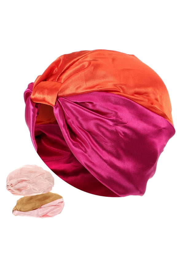 3pcs Satin Bonnet for Women in Double-layer Style for Makeup Use