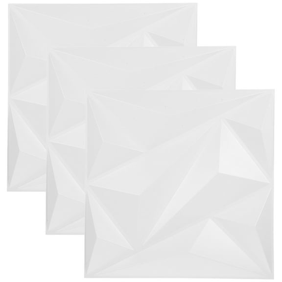 MUSEYA 3pcs Textured Wall Panel PVC Wall Covering White Modern Wall Decor for Room