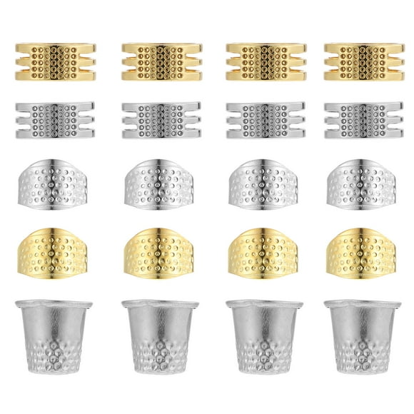 MUSEYA 4 Golden Thimbles Sewing Thimbles for Fingers in Thick and for DIY Crafts