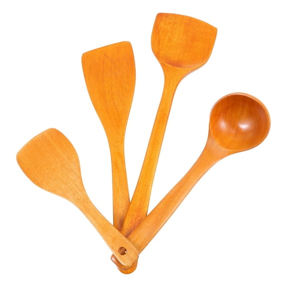 MUSEYA 4 Pcs Cooking Tools Wood Utensils Set for Households Daily Cooking