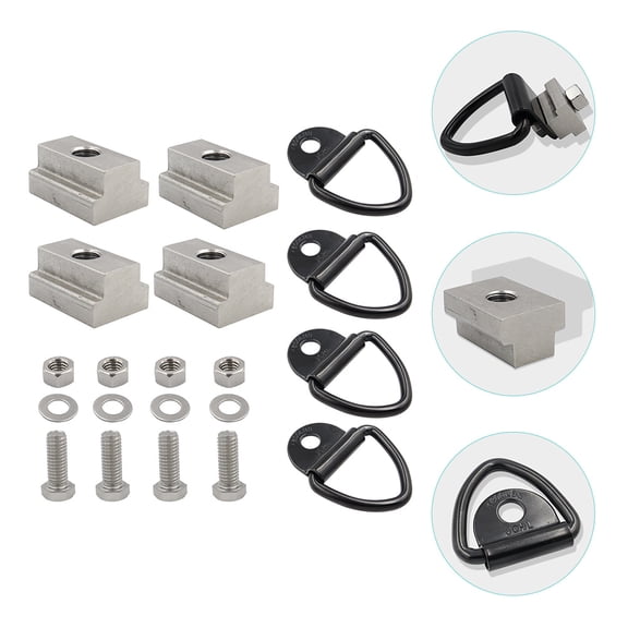 OATIPHO Stainless Steel T-Slot Nuts Trailer D Rings Assorted Colors for Cargo Secure