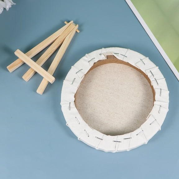 OATIPHO 4Pcs Artist Canvas Frame Set White Round Oil Painting Board for Drawing Use