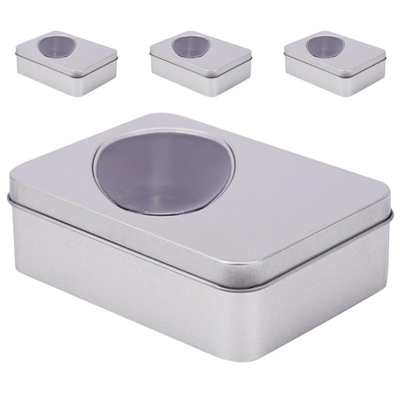 OATIPHO  Small Tins with Clear Lids for Cookies and Candy Storage