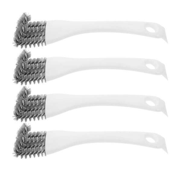 OATIPHO 4Pcs Grill Brush for Cleaning Outdoor Bbq with Soft Bristles White Kitchen Cleaning Tool