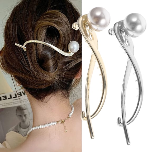 MUSEYA 4Pcs Hairpins for Hair Women Hold Bangs in Place Silver Straight Line