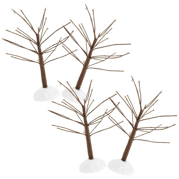 MUSEYA 4Pcs Artificial Birch Twig Trees with Snow Frost Plastic for Tabletop Holiday Decor