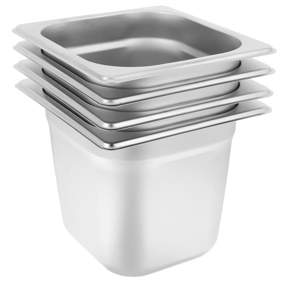OATIPHO 4Pcs Stainless Steel Buffet Food Pans Versatile Food Warmers for Restaurant Service