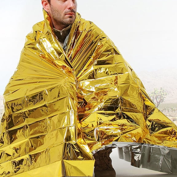 OATIPHO 4Pcs Thermal Blanket Plated Silver Aluminum Foil Lightweight Emergency Outdoor Safety Blanket