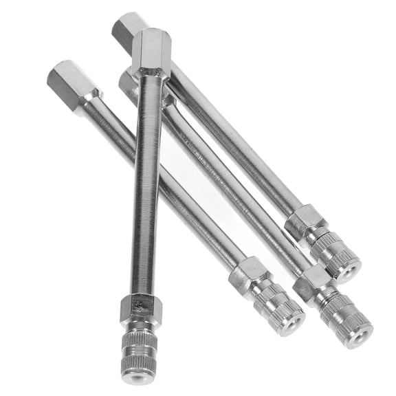 OATIPHO 4Pcs Brass Valve Stem Extenders Plated Silver Tire Valve Nozzle Extensions for Cars Trucks Bikes