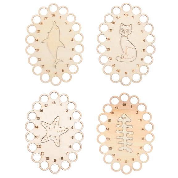 OATIPHO Oatipho Beige Wooden Embroidery Floss Storage Easy to Operate 4Pcs