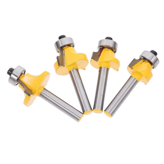 OATIPHO Steel Woodworking Round Over Bit Set Assorted Colors 4Pcs