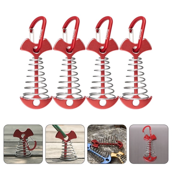 MUSEYA 4Set Camping Tent Nails Stainless Steel Red Gear