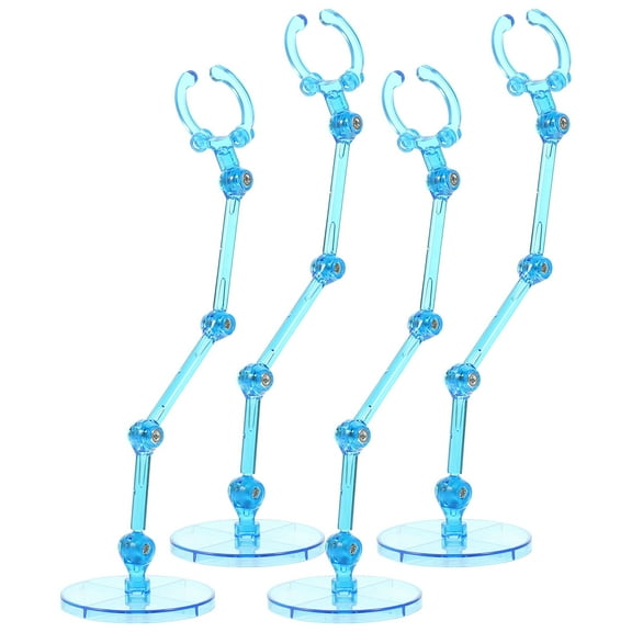 MUSEYA 4Pcs Blue Plastic Model Display Stand Easy to Assemble Figure Holder