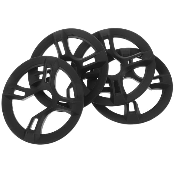 OATIPHO 4Pcs Bicycle Chainwheel Protector Black Sturdy Chainring Guard with 4 Hole Screws for Mountain and Road Bikes