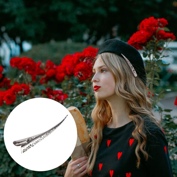 MUSEYA 4pcs Everyday Use Silver Hair Clips for Women and Girls