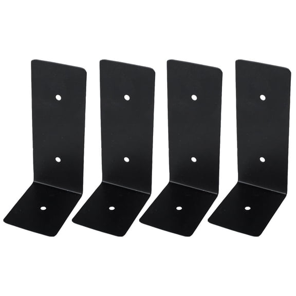 OATIPHO L Shaped Metal Bracket Decorative Shelf Bracket Iron Black 4pcs