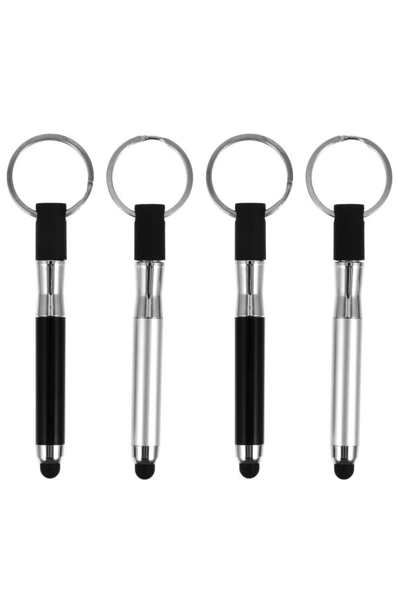 4pcs Mini Keychain Pen Shape Key Rings Portable Ballpoint Tools