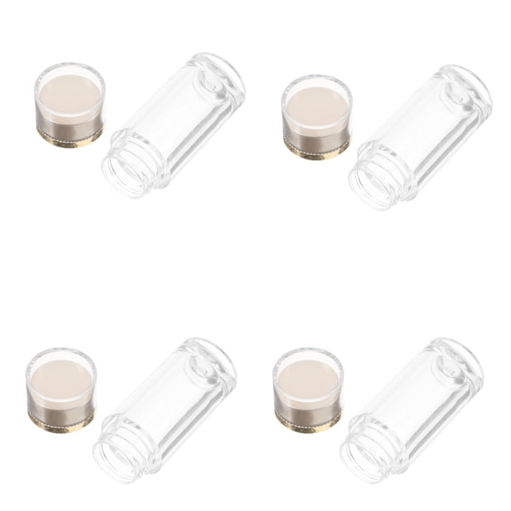 OATIPHO 4Pcs Transparent Plastic Vials with Lids for Medicine Liquid Storage and Travel