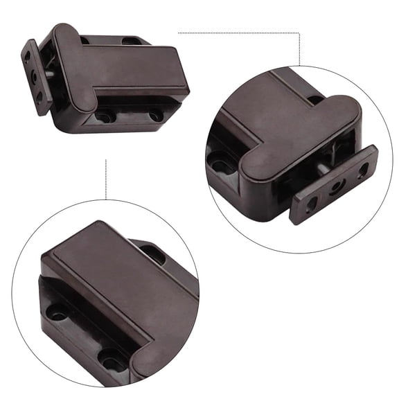 OATIPHO 4pcs Cabinet Plastic Touch Latch Brown Selflocking Latch for DIY Enthusiasts